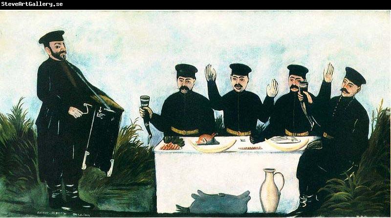 Niko Pirosmanashvili Feast with Organ-Grinder Datiko Zemel